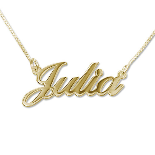 Small 18ct Gold-Plated Silver Classic Name Personalised Necklace - AMAZINGNECKLACE.COM