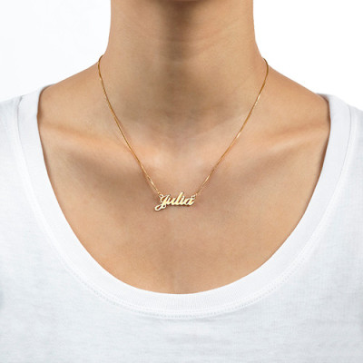 Small 18ct Gold-Plated Silver Classic Name Personalised Necklace - AMAZINGNECKLACE.COM