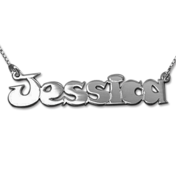 Comic Style Silver Name Personalised Necklace - AMAZINGNECKLACE.COM