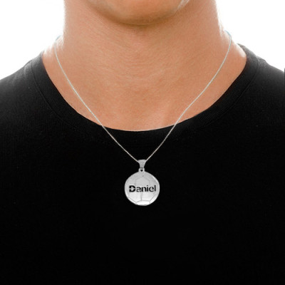 Sterling Silver Personlised Football Pendant - AMAZINGNECKLACE.COM
