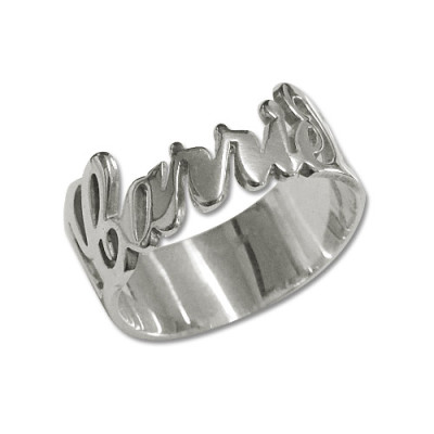 Personalised Silver Cut Out Ring - AMAZINGNECKLACE.COM