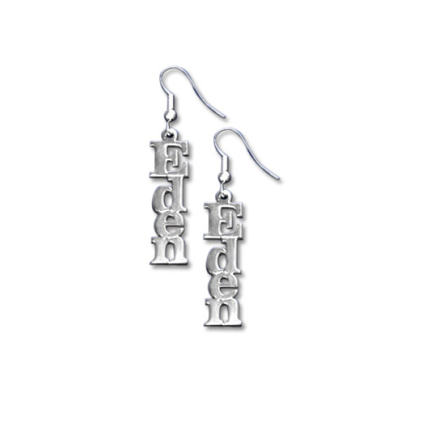 Sterling Silver Name Personalised Earrings - AMAZINGNECKLACE.COM