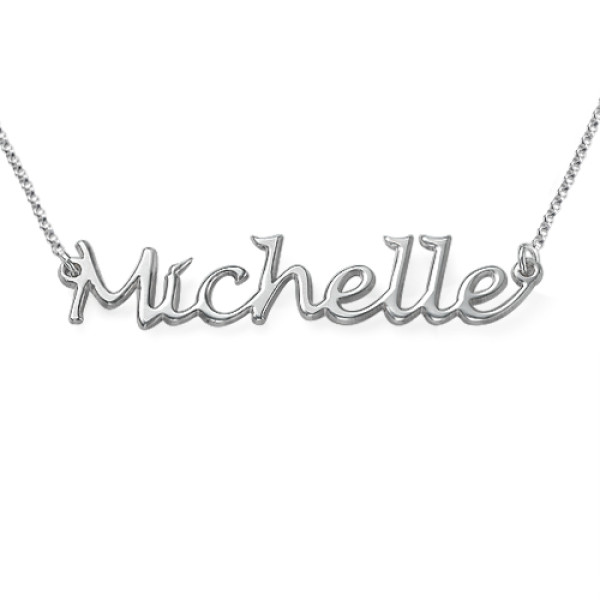 Silver Handwritten Name Personalised Necklace - AMAZINGNECKLACE.COM