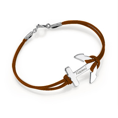 Sterling Silver Personalised Anchor Bracelet/Anklet - AMAZINGNECKLACE.COM