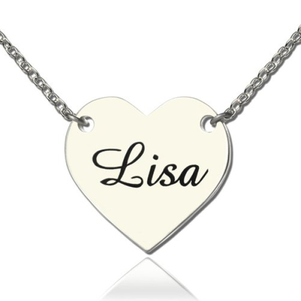Stamped Name Heart Love Personalised Necklaces Sterling Silver - AMAZINGNECKLACE.COM