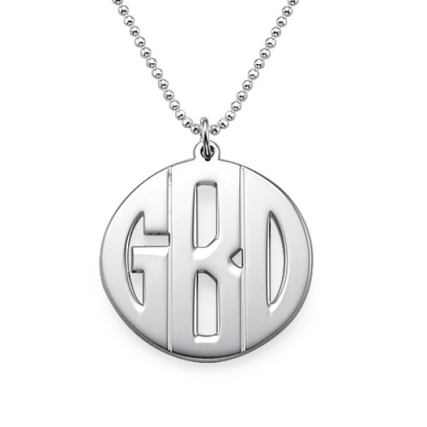 Personalised Silver Print Monogram Necklace - AMAZINGNECKLACE.COM