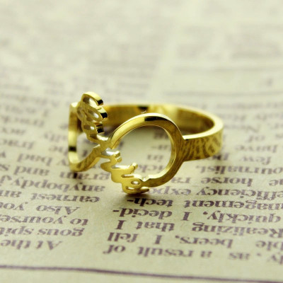 Custom Infinity Name Personalised Ring 18ct Gold Plated - AMAZINGNECKLACE.COM