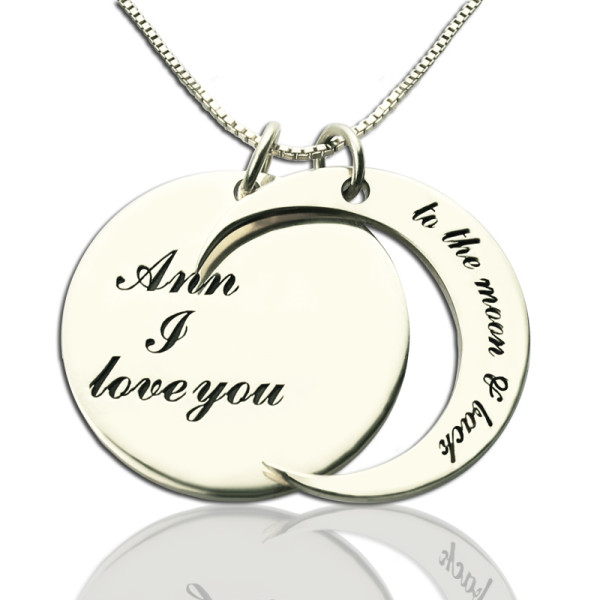 Personalised I Love You to the Moon and Back Love Necklace Sterling Silver - AMAZINGNECKLACE.COM