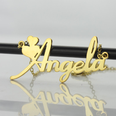 Personalised Solid Gold Fiolex Girls Fonts Heart Name Necklace - AMAZINGNECKLACE.COM