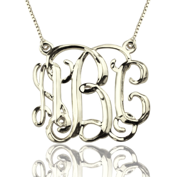 Personalised Cube Monogram Initials Necklace Sterling Silver - AMAZINGNECKLACE.COM