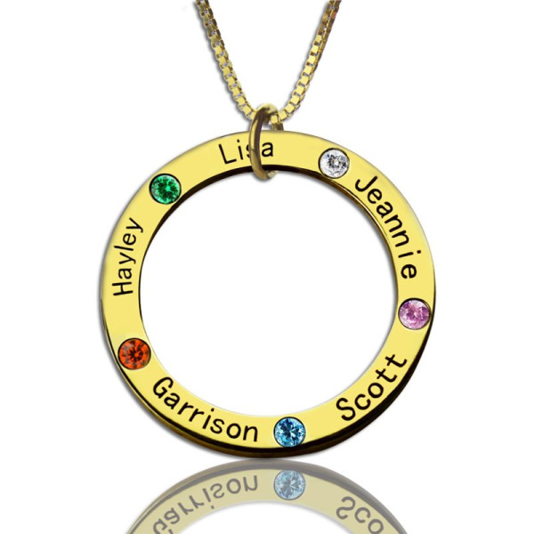 Family Circle Names Personalised Necklace For Mother In Gold - AMAZINGNECKLACE.COM