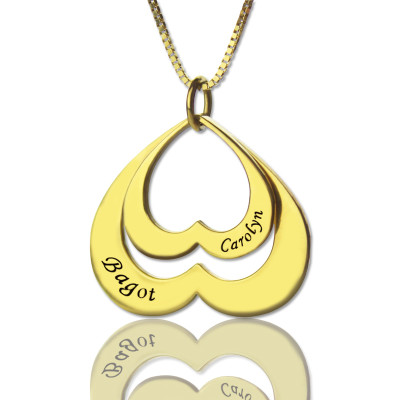 Heart in Heart Name Pendant In 18ct Gold Plated - AMAZINGNECKLACE.COM