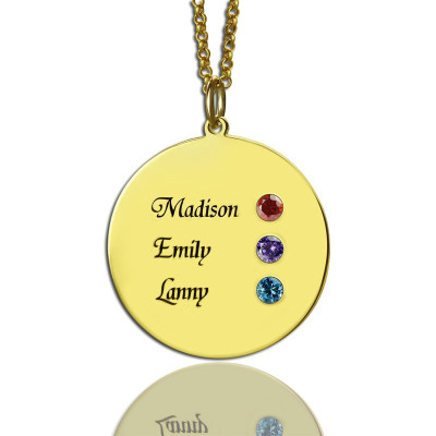 Custom Disc Personalised Necklace Engraved Names For Mom - AMAZINGNECKLACE.COM