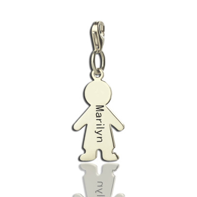 Personalised Boy Pendant on Lobster Clasp Silver - AMAZINGNECKLACE.COM