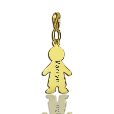 Personalised Boy Pendant Necklace With Name 18ct Gold Plated - AMAZINGNECKLACE.COM