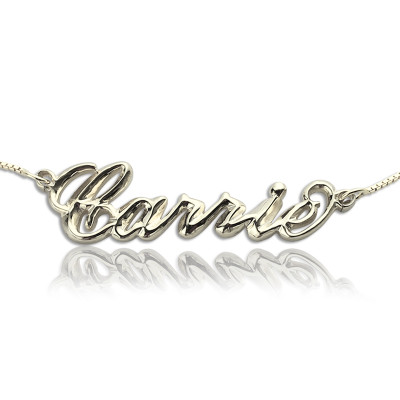 Personalised 3D Carrie Name Necklace Sterling Silver - AMAZINGNECKLACE.COM