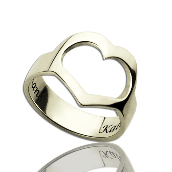 Personalised Couple's Name Promise Heart Ring Silver - AMAZINGNECKLACE.COM
