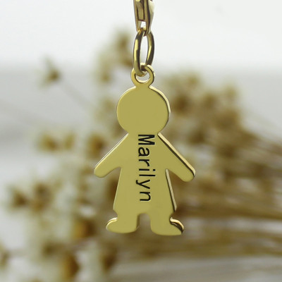 Personalised Boy Pendant Necklace With Name 18ct Gold Plated - AMAZINGNECKLACE.COM