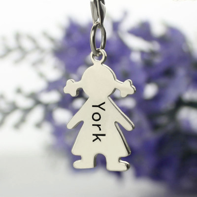 Personalised Baby Girl Pendant Necklace With Name Silver - AMAZINGNECKLACE.COM