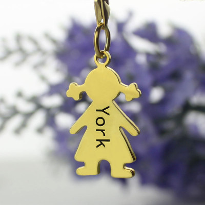 Personalised Baby Girl Pendant Necklace With Name Gold Plated Silver - AMAZINGNECKLACE.COM