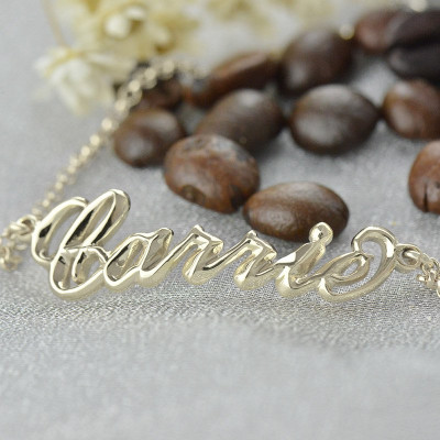 Sterling Silver Women's Name Personalised Bracelet  Carrie Style - AMAZINGNECKLACE.COM