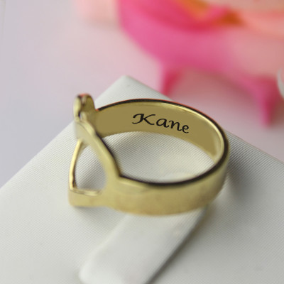 Custom Heart Couple's Promise Personalised Ring With Name Gold Plated Silver - AMAZINGNECKLACE.COM