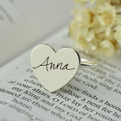 Personalised Signature Ring Handwriting Sterling Silver - AMAZINGNECKLACE.COM
