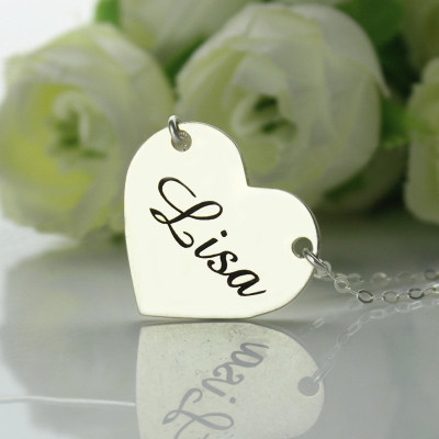 Stamped Name Heart Love Personalised Necklaces Sterling Silver - AMAZINGNECKLACE.COM