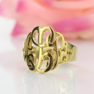 Personalised Hand Drawing Monogrammed Ring Gifts - AMAZINGNECKLACE.COM
