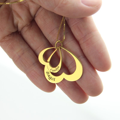 Heart in Heart Name Pendant In 18ct Gold Plated - AMAZINGNECKLACE.COM