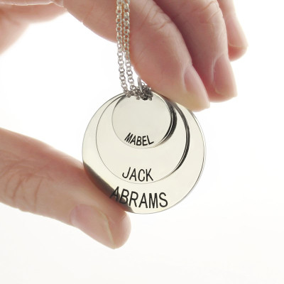 Jewellery For Moms - Three Disc Personalised Necklace - AMAZINGNECKLACE.COM