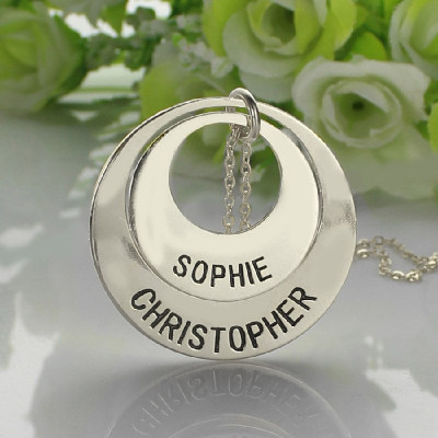 Engraved Ring Mother Personalised Necklace Sterling Silver - AMAZINGNECKLACE.COM