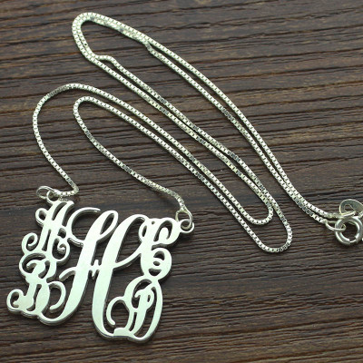 Customised 5 Initials Family Monogram Personalised Necklace Silver - AMAZINGNECKLACE.COM