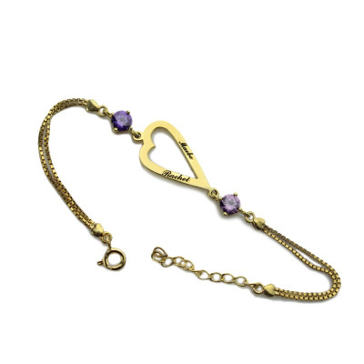 Open Heart Love Personalised Necklace  Bracelet Engraved Name - AMAZINGNECKLACE.COM