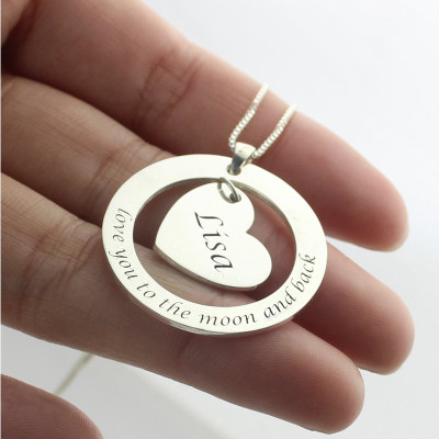 Love You Heart Personalised Necklace For Women - AMAZINGNECKLACE.COM