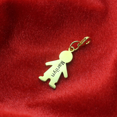 Personalised Boy Pendant Necklace With Name 18ct Gold Plated - AMAZINGNECKLACE.COM