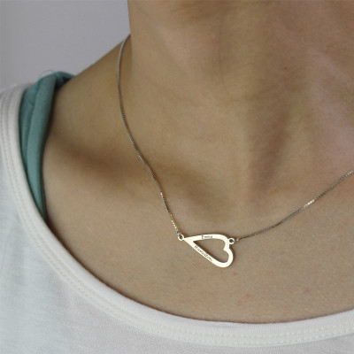 Love Jewellery Set- Open Heart Name Personalised Necklace  Bracelet - AMAZINGNECKLACE.COM