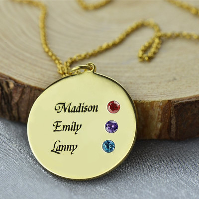 Custom Disc Personalised Necklace Engraved Names For Mom - AMAZINGNECKLACE.COM