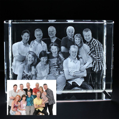 Personalised Crystal With 2D/3D Photo Engraved - AMAZINGNECKLACE.COM