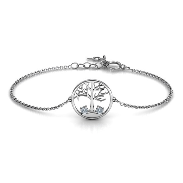 Personalised 1 - 4 Stone Family Tree Bracelet  - AMAZINGNECKLACE.COM