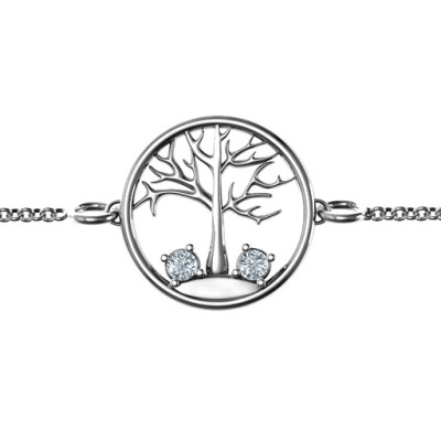Personalised 1 - 4 Stone Family Tree Bracelet  - AMAZINGNECKLACE.COM