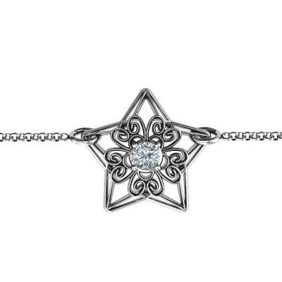 Personalised 3D Star Bracelet with Filigree Detailing - AMAZINGNECKLACE.COM