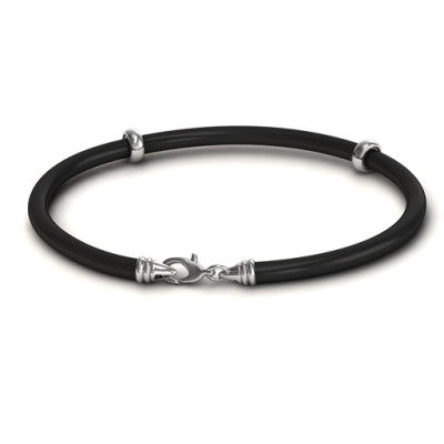 Personalised Leather Bracelet with Silver Clasps - AMAZINGNECKLACE.COM