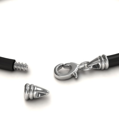 Personalised Leather Bracelet with Silver Clasps - AMAZINGNECKLACE.COM