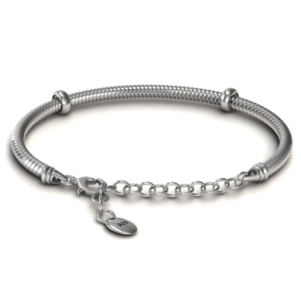 Personalised Silver Snake Bracelet with 1.5  Extender - AMAZINGNECKLACE.COM