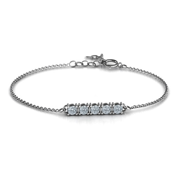 Personalised Classic 5 Birthstone Bracelet  - AMAZINGNECKLACE.COM