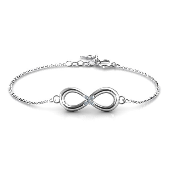 Personalised Classic Infinity With Centre Accents Bracelet - AMAZINGNECKLACE.COM