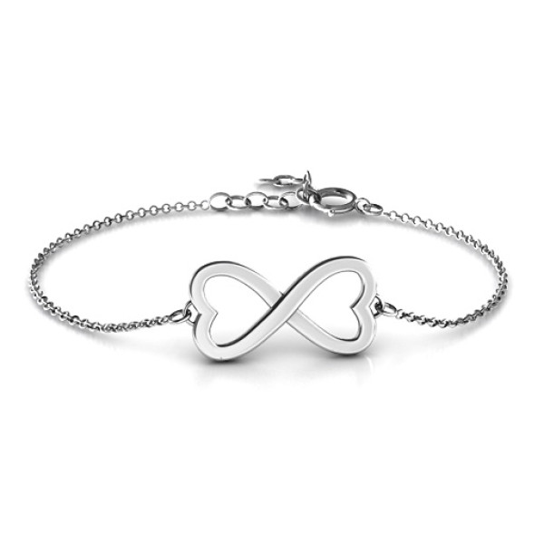 Personalised Double Heart Infinity Bracelet - AMAZINGNECKLACE.COM