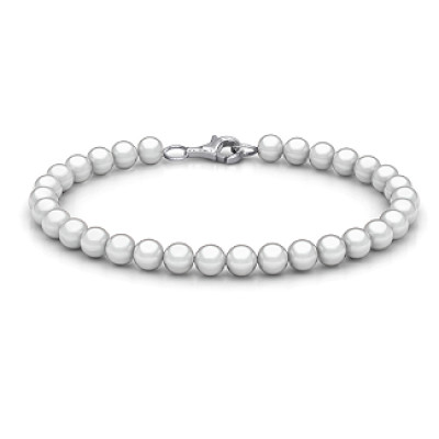 Personalised Freshwater Pearl Bracelet with Silver Clasp - AMAZINGNECKLACE.COM