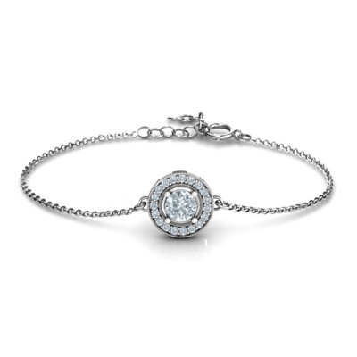 Personalised Halo and Accents Bracelet - AMAZINGNECKLACE.COM